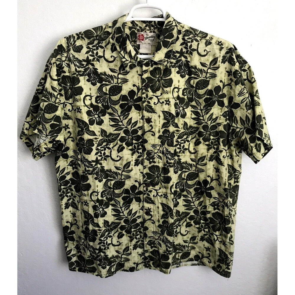 Hilo Hattie Mens The Hawaiian Original Shirt Floral Print Sz 2XL Green - Picture 1 of 6